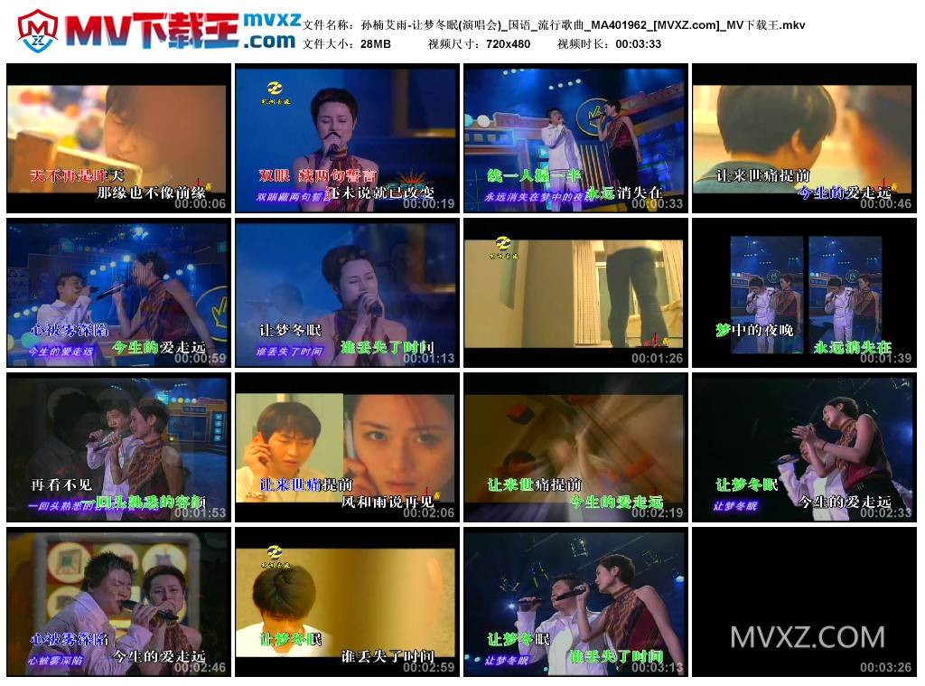 孙楠艾雨-让梦冬眠(演唱会)_国语_流行歌曲_MA401962